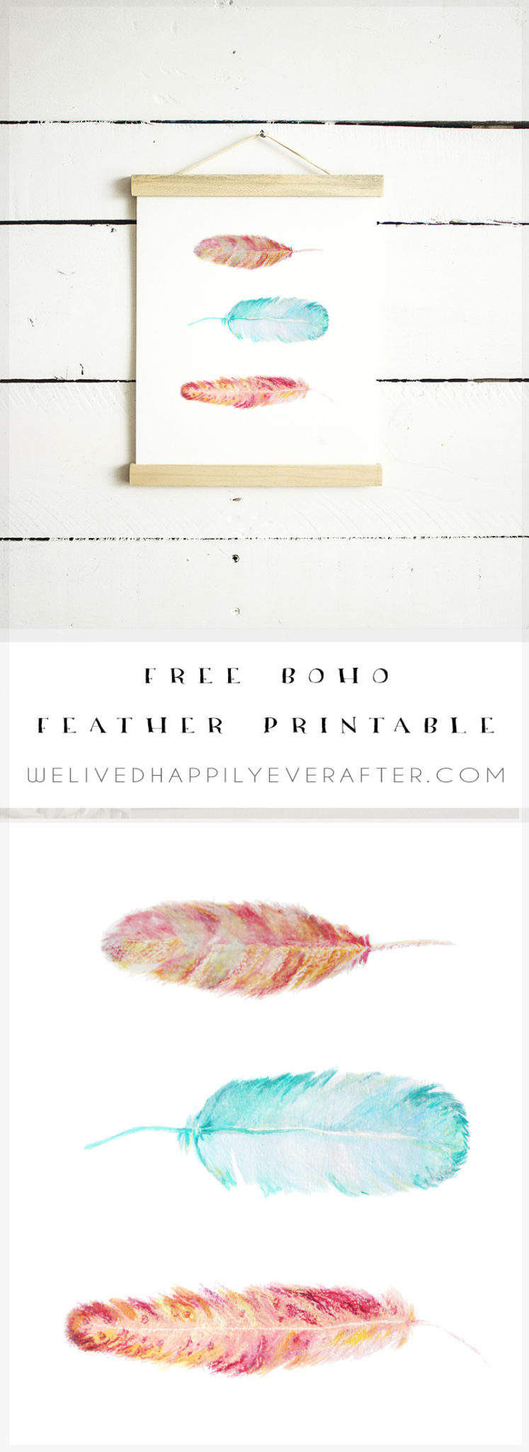 Free Watercolor Boho Feather Printable