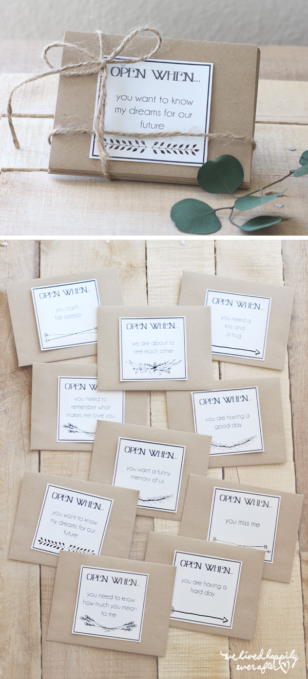 Free Printable "Open When" Envelope Labels for Long Distance Relationships
