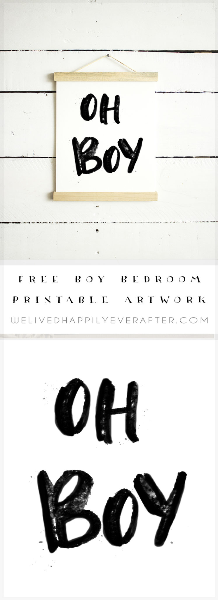 Free "Oh Boy" Boy Bedroom Printable Artwork