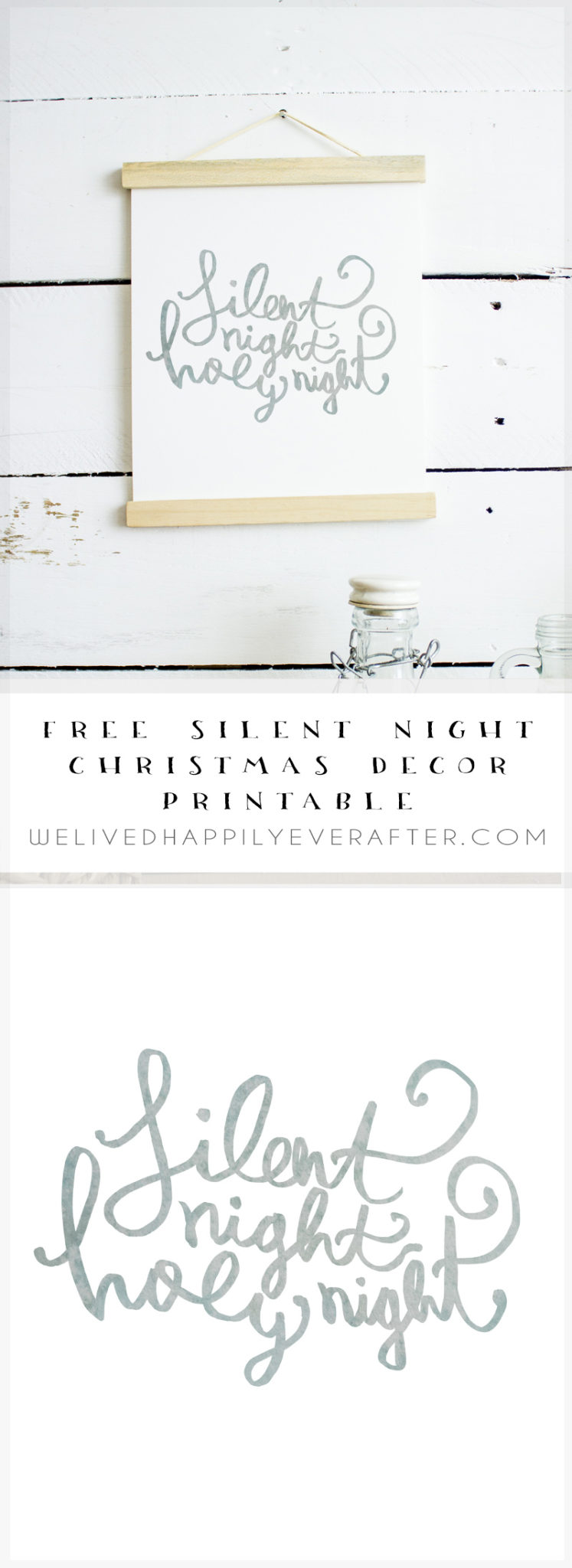 Free Silent Night Christmas Carol Printable