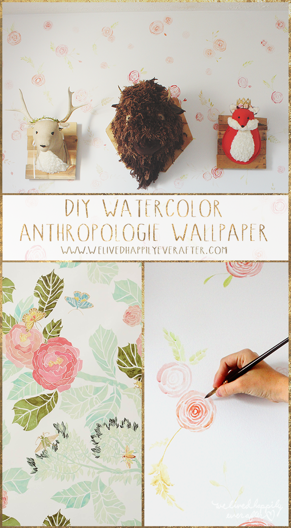 DIY Watercolor Anthropologie Floral Wallpaper