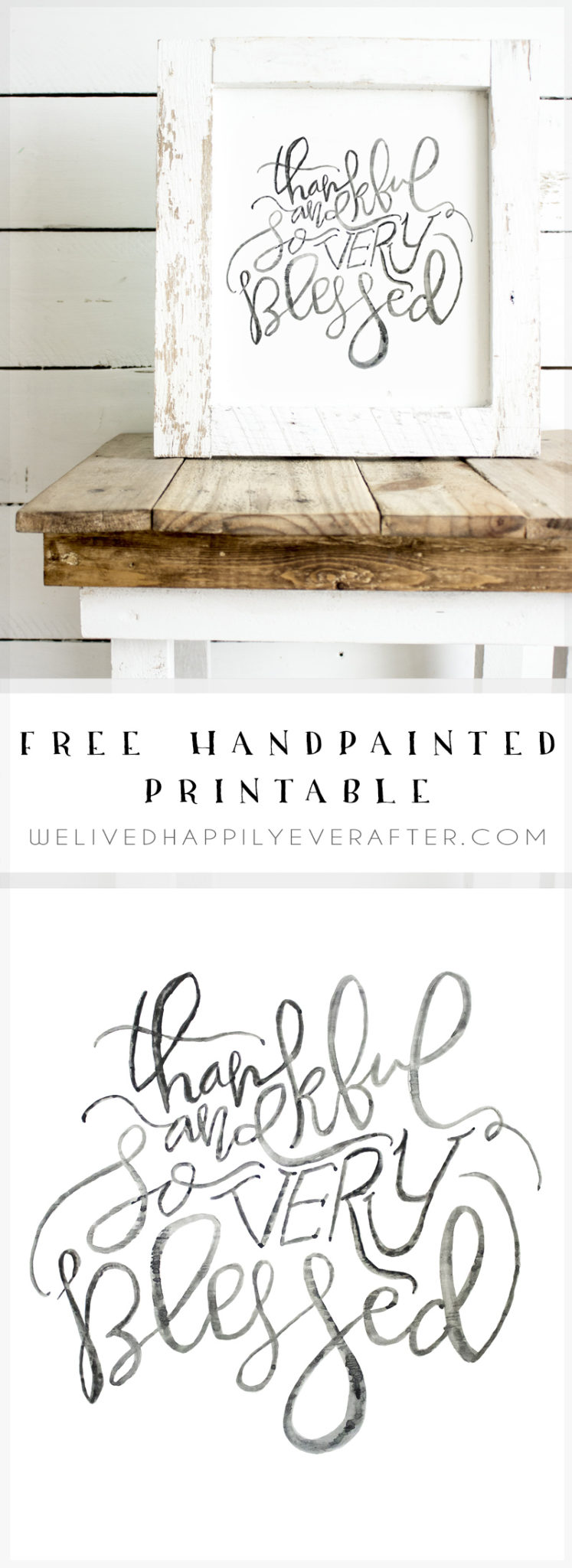 Thankful And So Very Blessed - Free Handlettered Thanksgiving, Fall, & Autumn Watercolor Printable