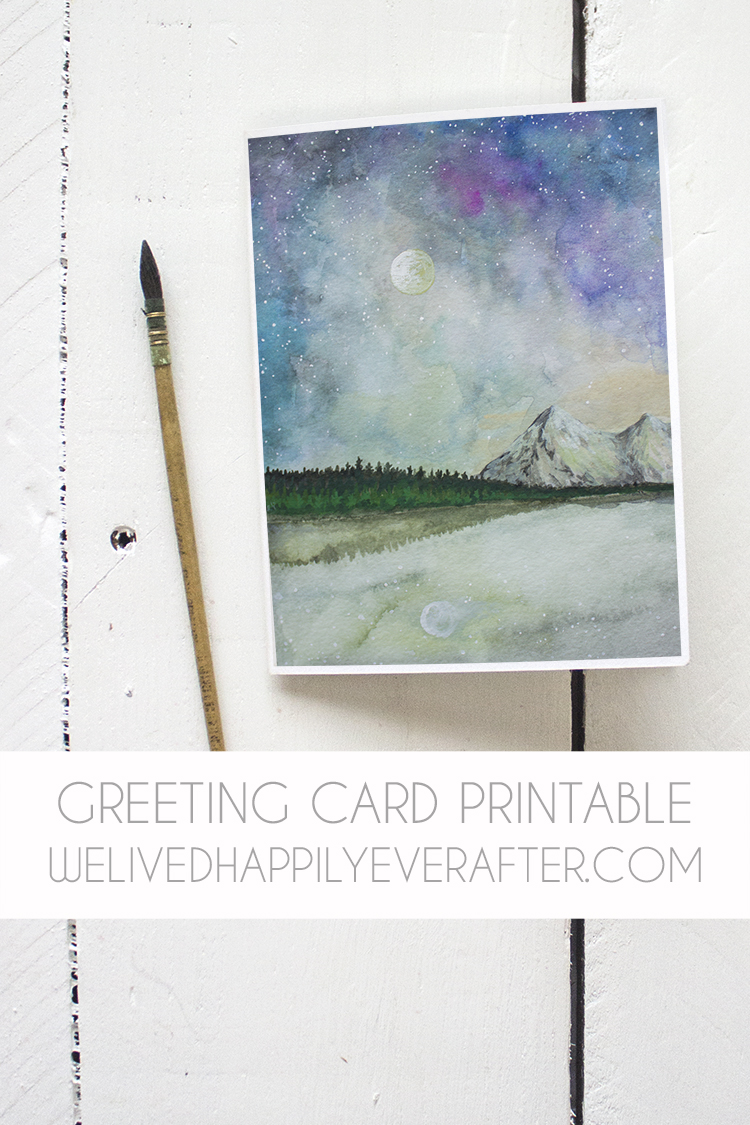 Free Watercolor Greeting Card Printable