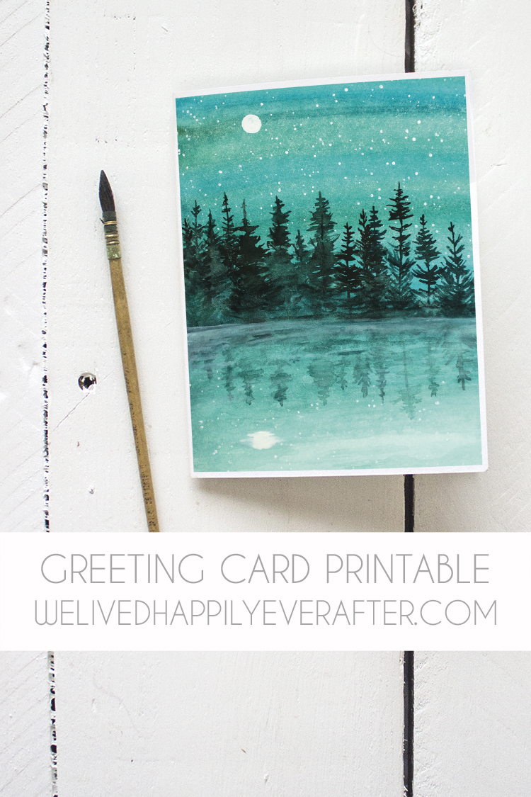 Watercolor Freebie Printable Greeting Card
