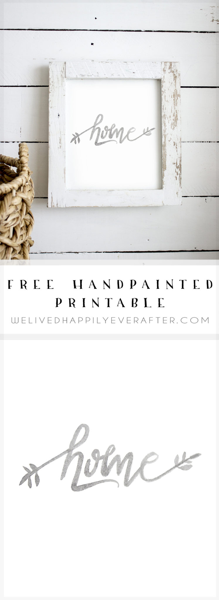 Home Sweet Home Free Printable - Fixer Upper Style Modern Farmhouse Watercolor Printable for Home Decor Gallery Walls