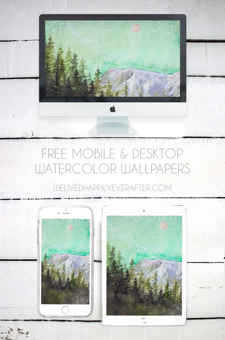 Free Scenic Mobile & Desktop Device Watercolor Wallpapers