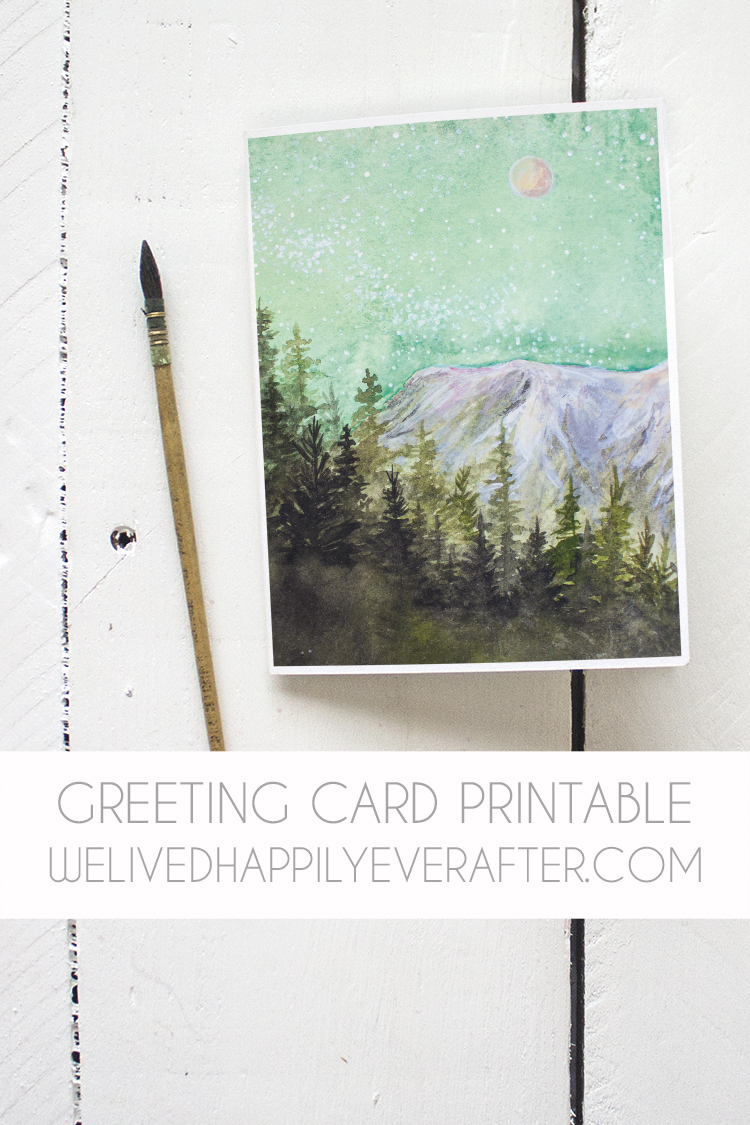 DIY Foldable Watercolor Greeting Card Printable