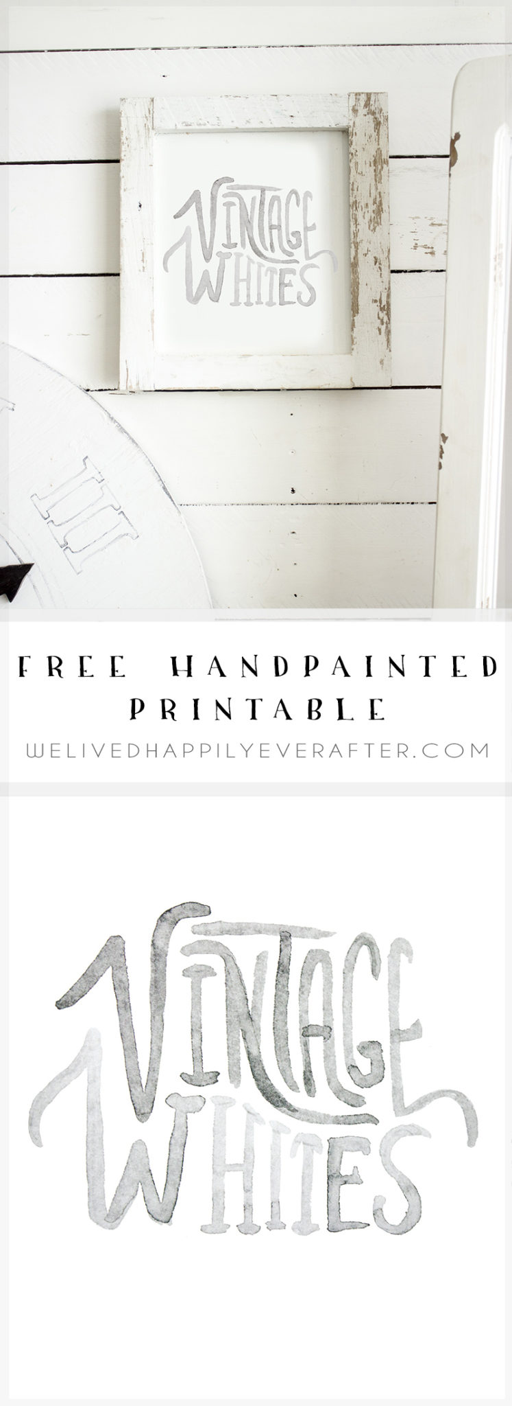 Vintage Whites Watercolor Laundry Room Printable