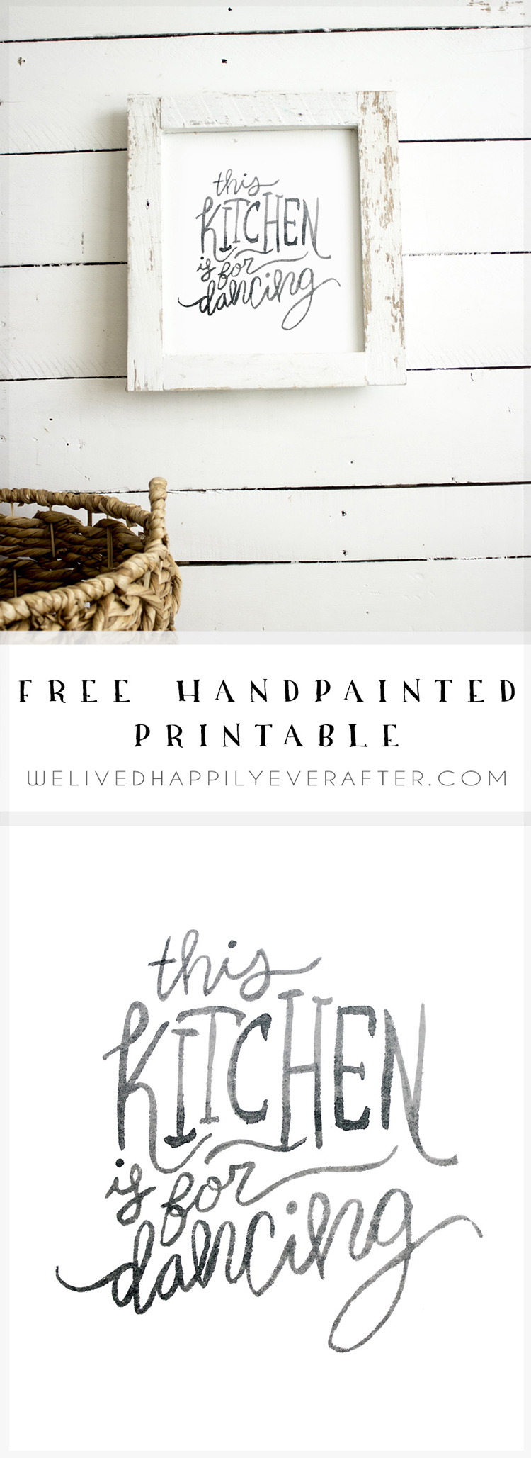This Kitchen Is For Dancing Free Vintage Black And White Farmhouse Kitchen Decor Printable We Lived Happily Ever After