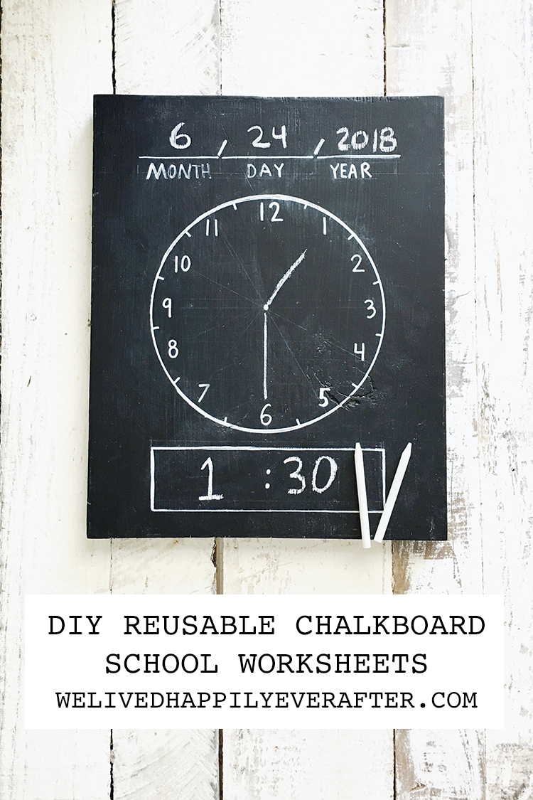 ... DIY Worksheets Homeschool Erasable/Reusable Chalkboard