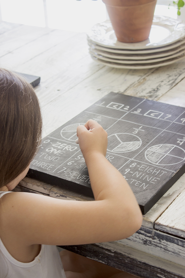DIY Erasable/Reusable Homeschool Chalkboard Worksheets: Chalkboard Clock, Math, Traceable Shapes, Numbers & ABC's (Perfect For Summer School for PK-1st Grade!) 