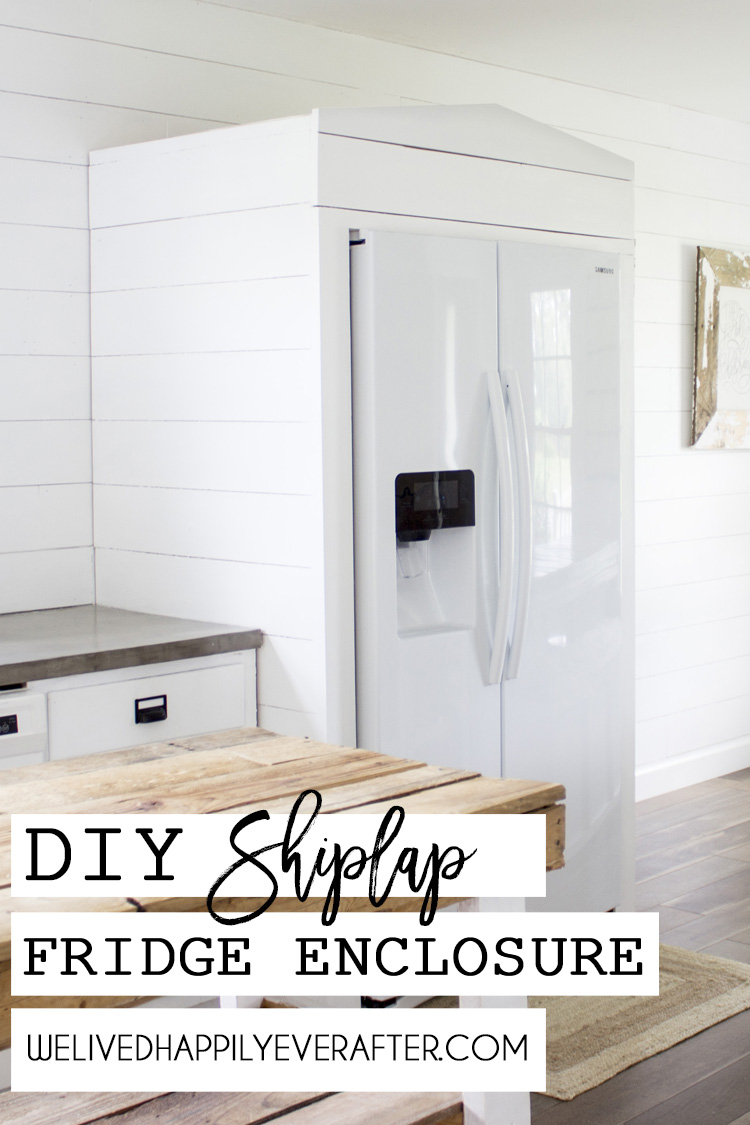 DIY Shiplap Farmhouse Fridge Enclosure For Fixer Upper Open Concept Style Kitchen - Building Plans & Tutorial Included 