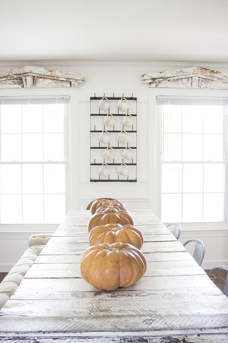 We Gather Together To Ask The Lord's Blessing - Hurricane Florence - And A Farmhouse Kitchen/Dining Room Decorated With Orange Pumpkins for Fall/Autumn