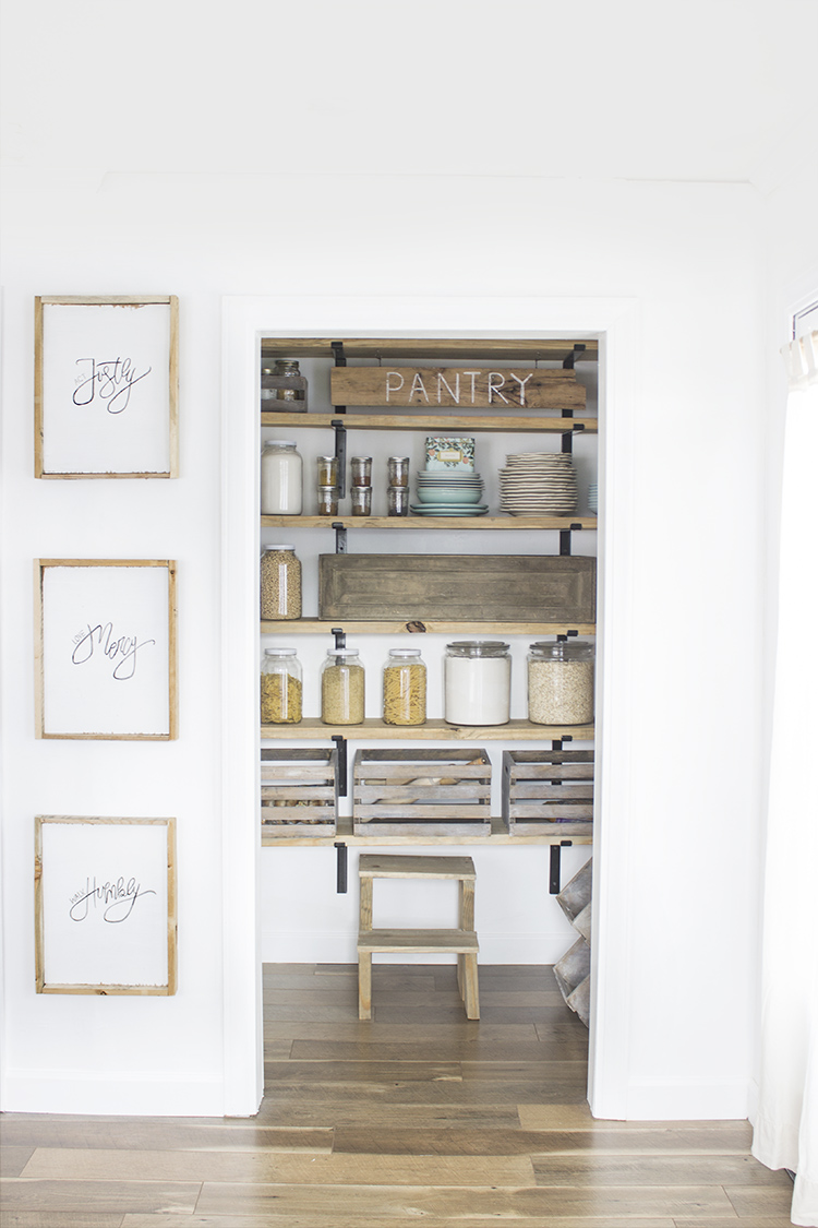 Diy Organized Walk In Modern Farmhouse, What To Use For Pantry Shelves
