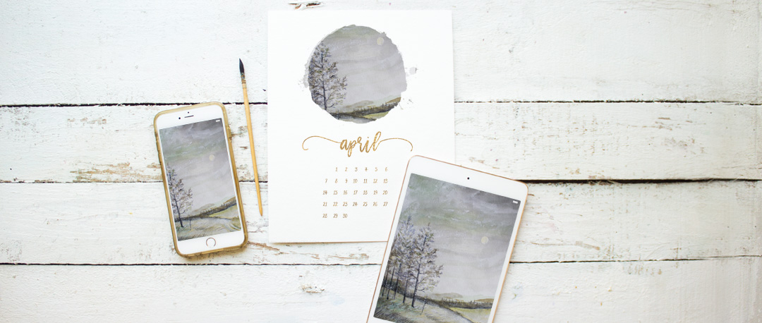 April Watercolor Calendar Free Printable - We Lived Happily Ever After