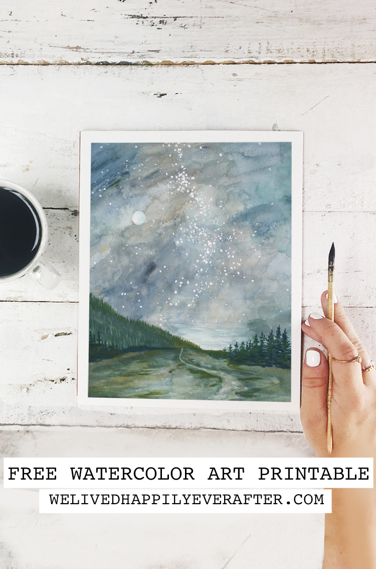 Fairytale Like Forest Watercolor Free Printable Art Print