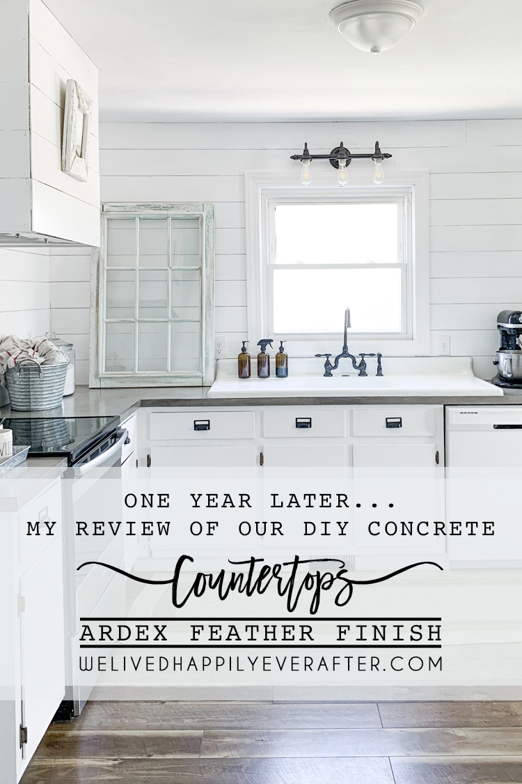 Review Of Our DIY Ardex Feather Finish Concrete Countertops- One Year Later & FAQ's