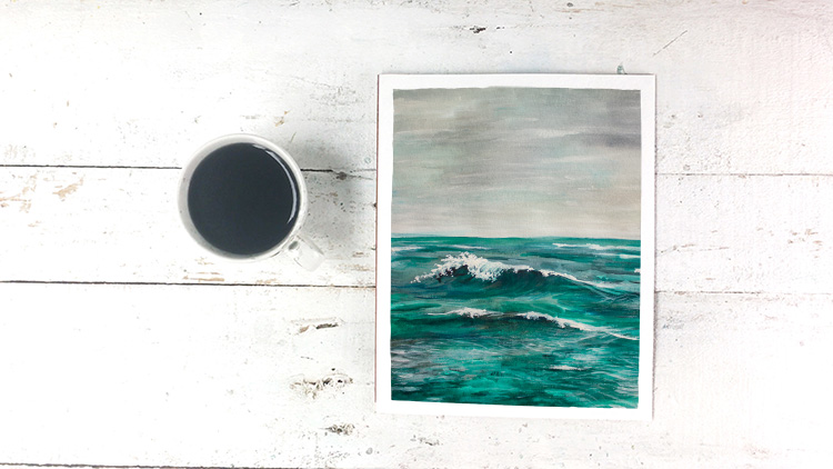  Playful Ocean Wave Watercolor Free Printable Art Print