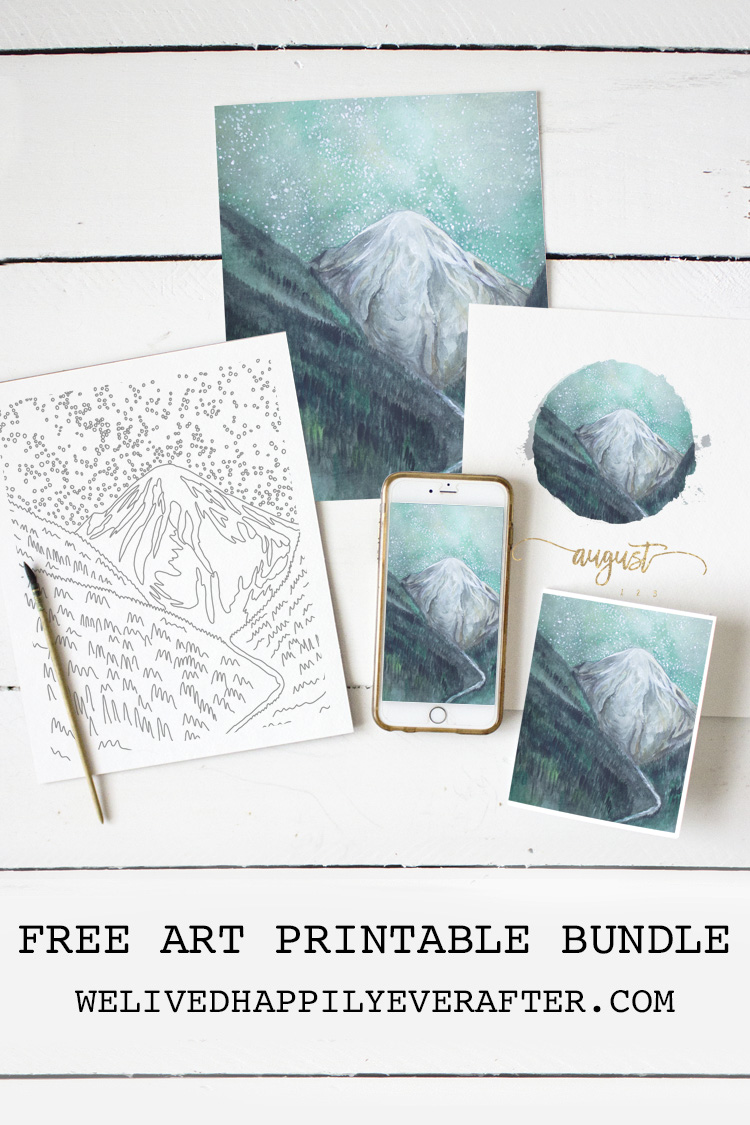 Majestic Mountainscape Valley Starry Night Sky Calendar Free Printable