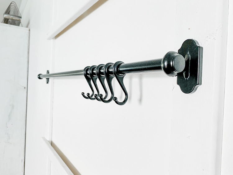 DIY Farmhouse Kitchen Pot Rack Organization Ikea Hack Using Fintorp Rail And S Hooks