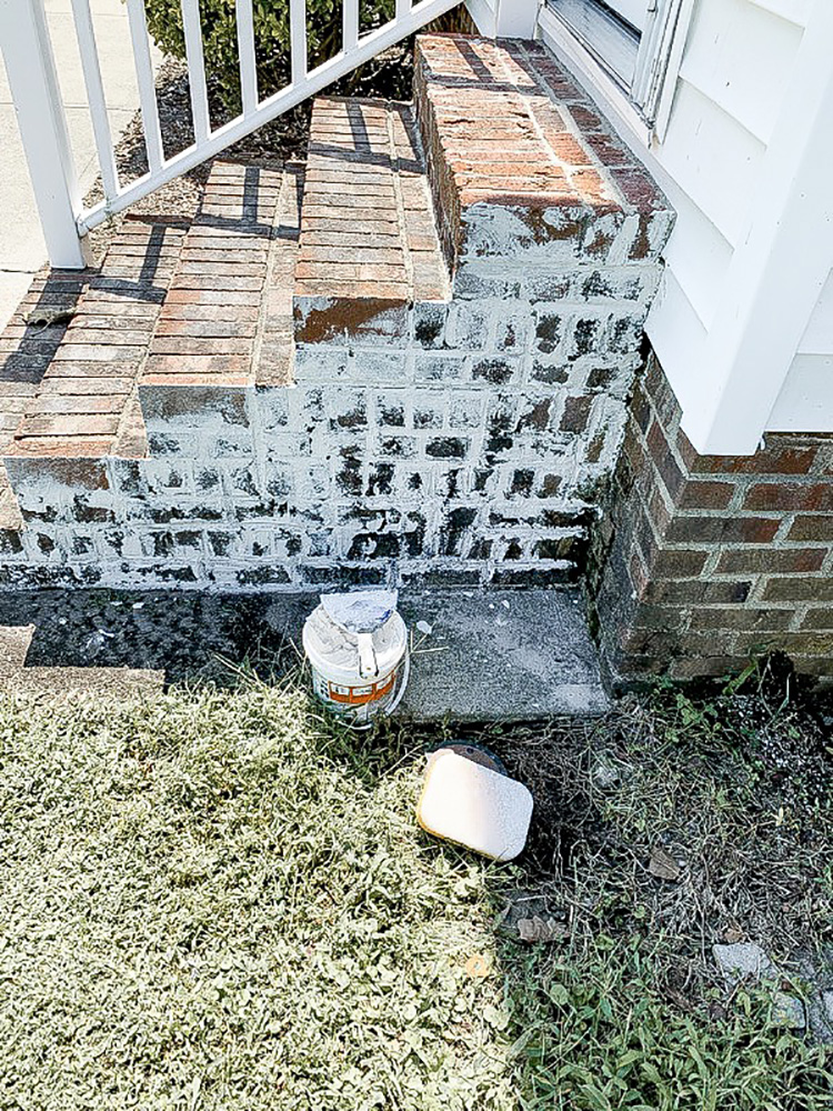 DIY German Schmear White Antique Brick On House Exterior - Tutorial & Video