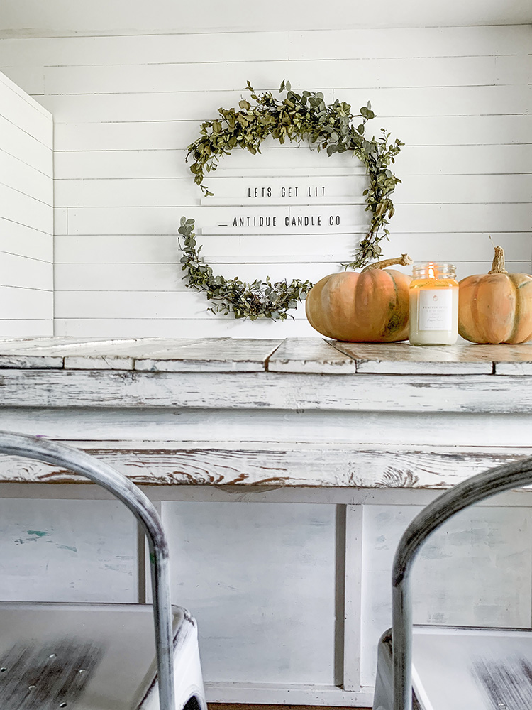 "Let's Get Lit!" - Fall Candles Fall Letter Board Wreath Quotes For Your Autumn Home Decor