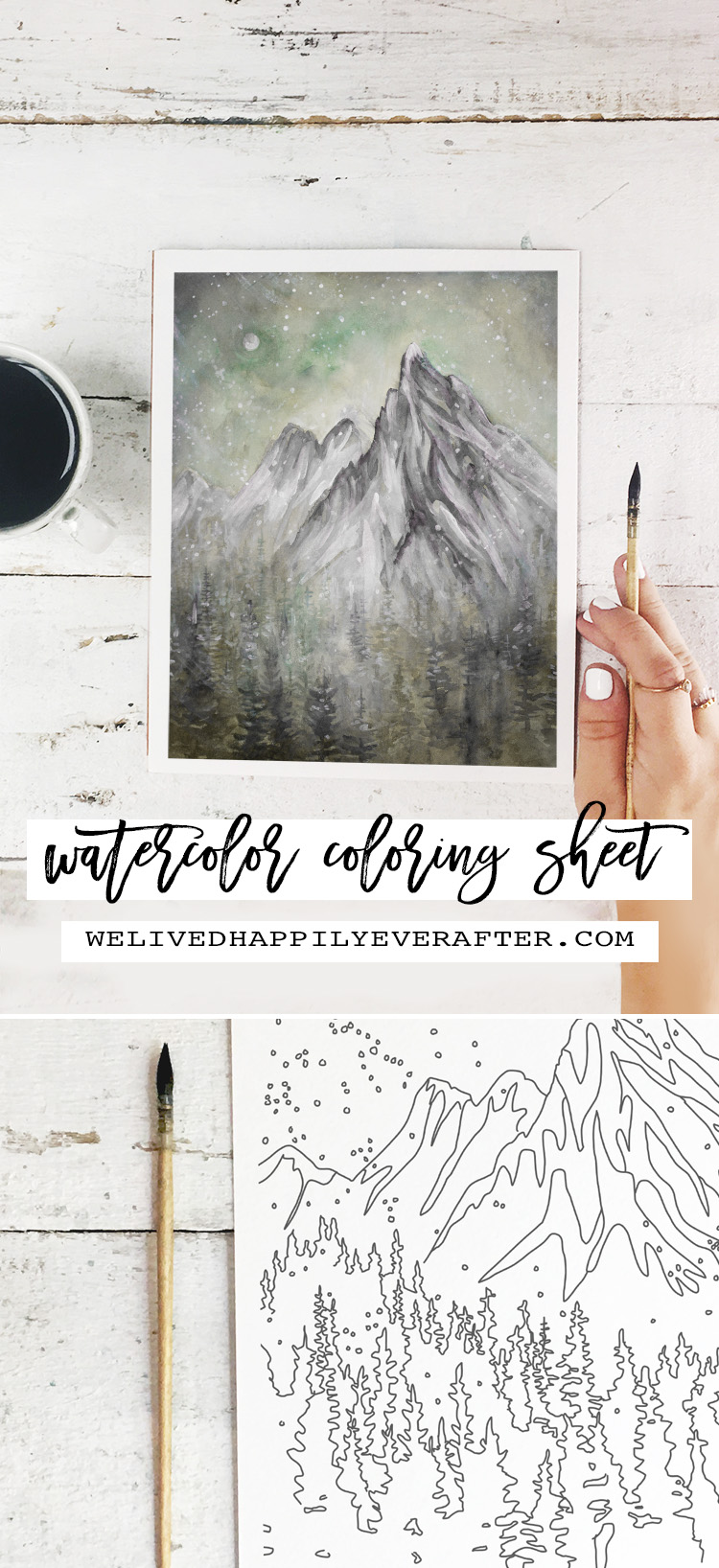 Winter Wonderland Mountain Peak Snow Flurries -Perfect For A DIY Girls Painting Party Night!