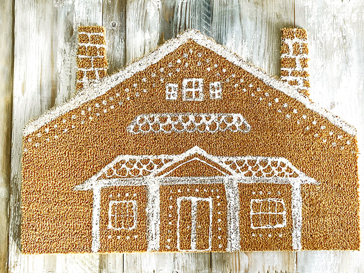 Anthropologie Inspired DIY Gingerbread House Doormat