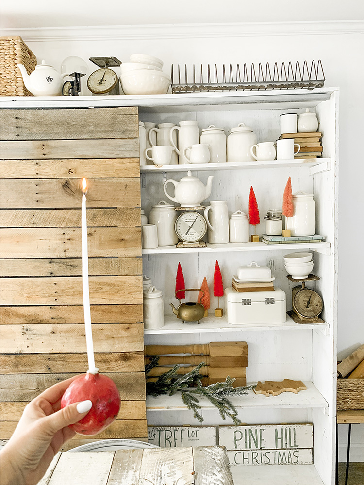 DIY Pomegranate Candlestick Table Centerpieces Christmas Decor