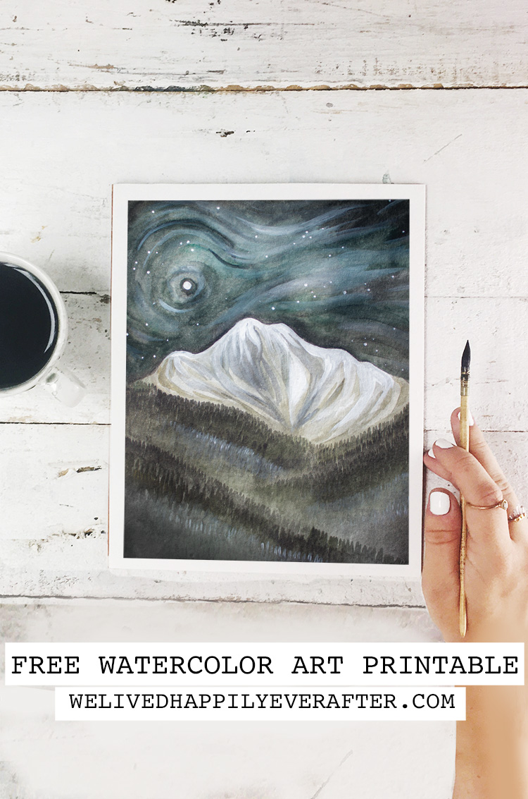 Snowy Mountain With Forest Valley Below - Free Printable Art Print