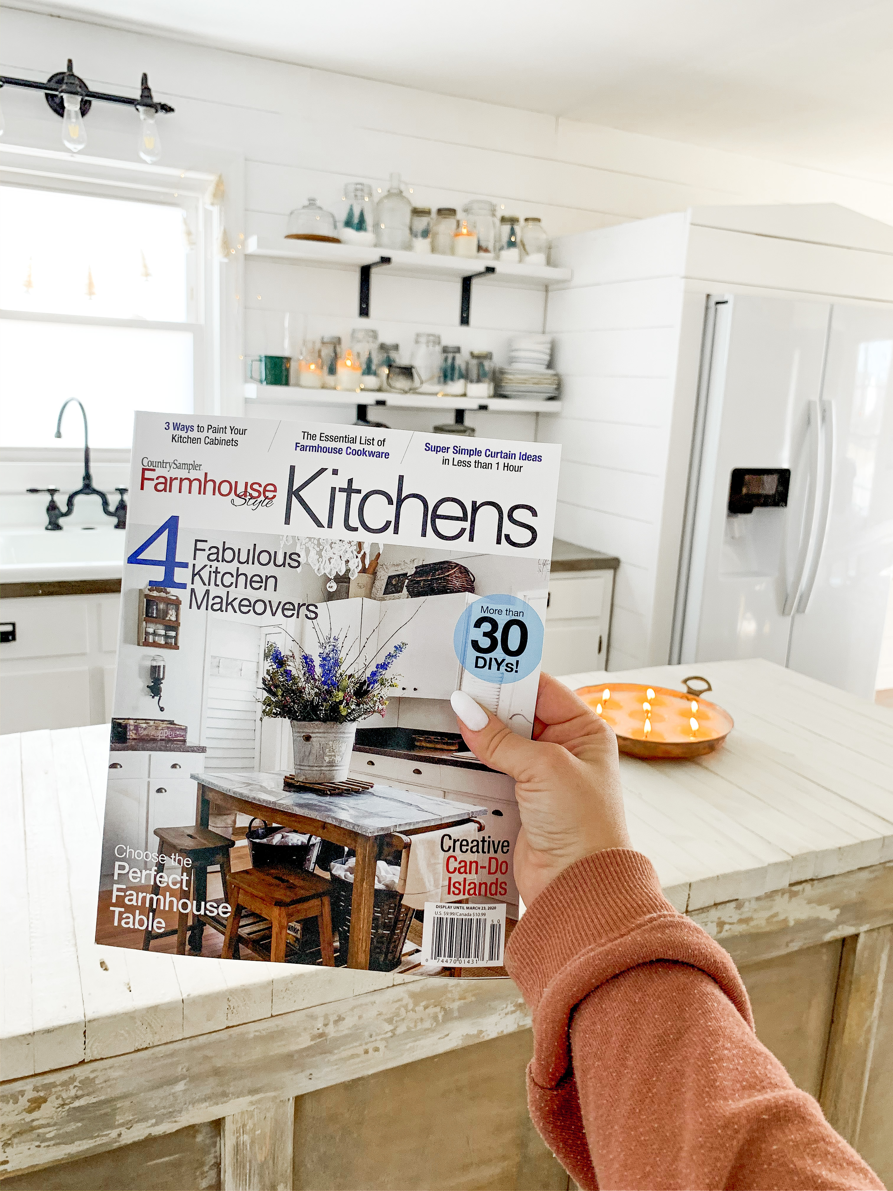 My First Printed Magazine Feature- My House Is In The Country Sampler Farmhouse Style Kitchen Edition!