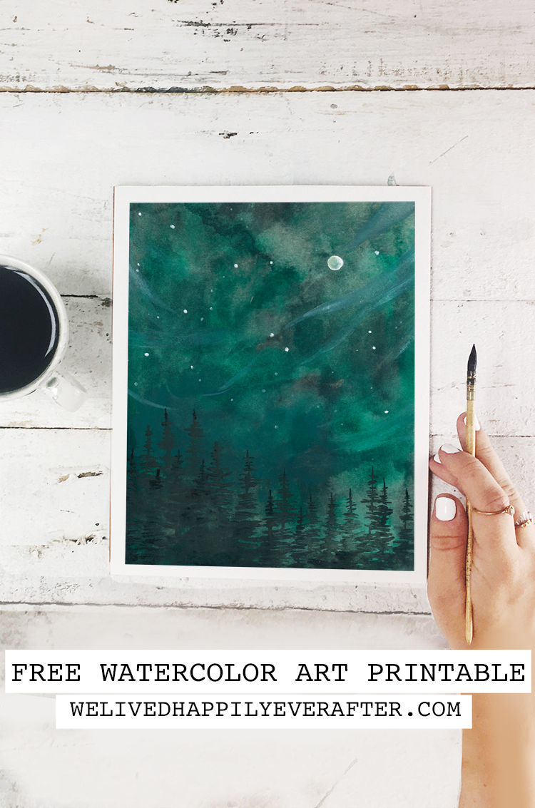 Forest Nightscape Painting - Free Printable Art Print