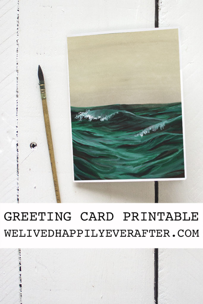 Watercolor Ocean Waves Painting – Greeting Card Printable | We Lived ...