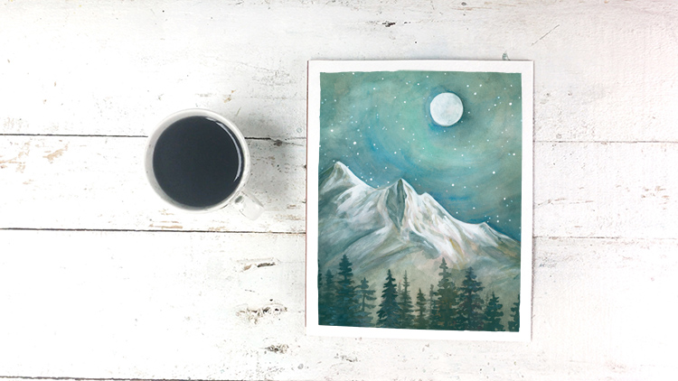 White Mountain Peaks Painting - Free Printable Art Print