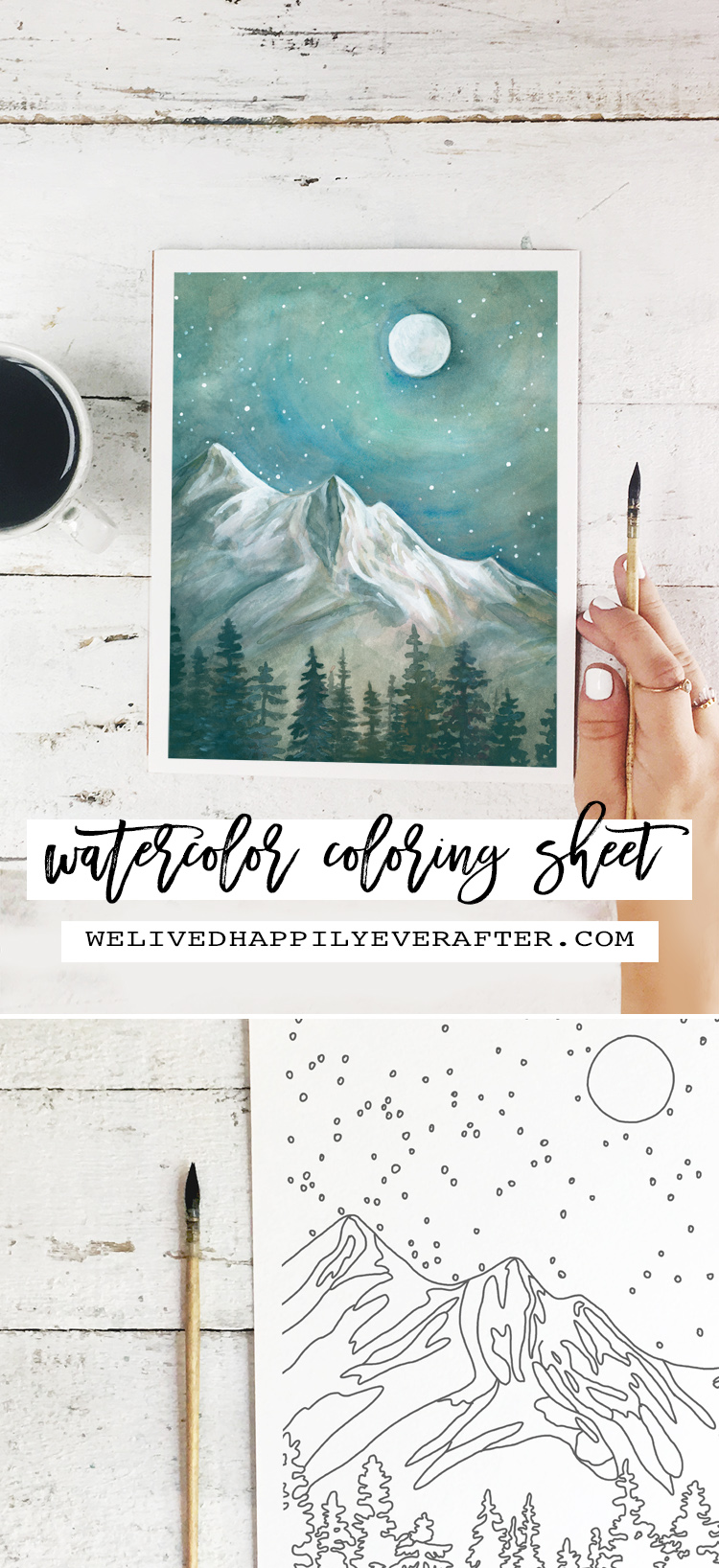 White Mountain Peaks Painting - Perfect For A DIY Girls Painting Party Night!