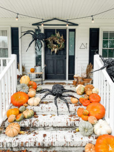 Spooky DIY Giant Spider Front Porch For Halloween - Only $15 To Make ...