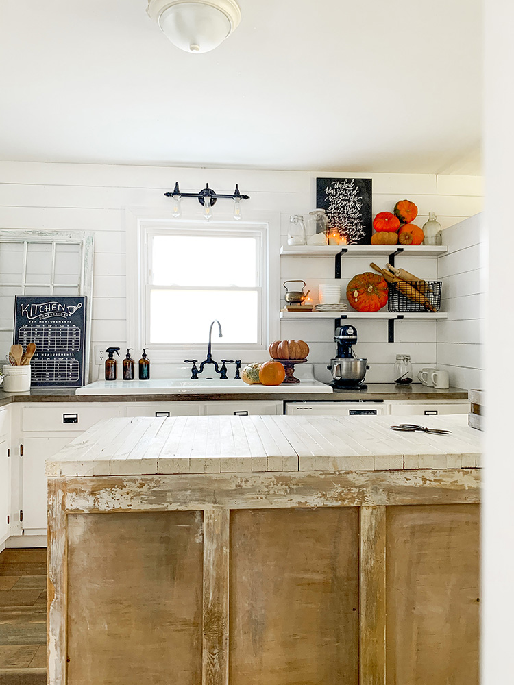 Cozy Fall Farmhouse Kitchen & Dining Room Candle Light Tour