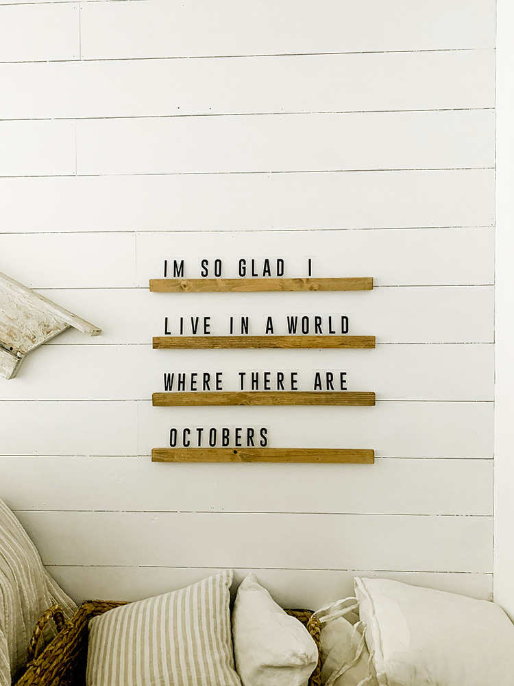 Fall Letter Board Quote: I'm so glad I live in a world where there are Octobers-  Letter Board from House Hathaway