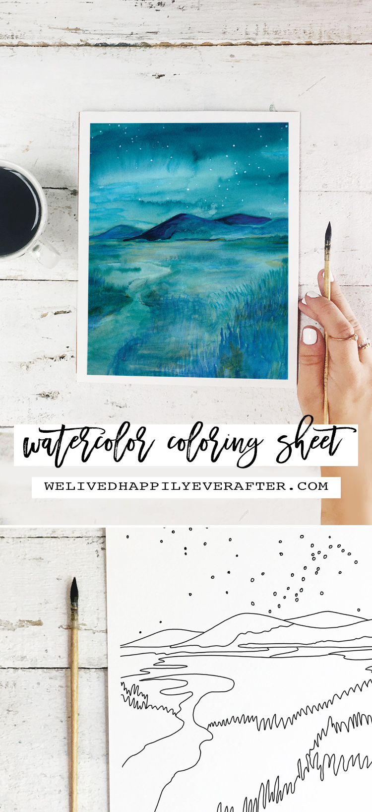 Midnight Field Watercolor Painting - Perfect For A DIY Girls Painting Party Night!