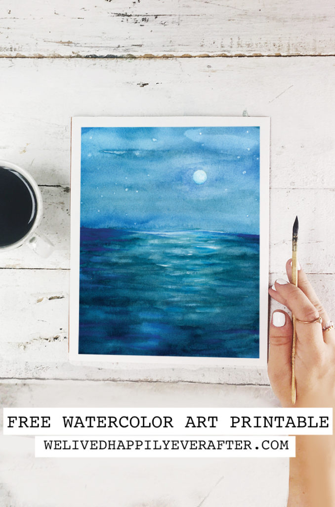 Quiet Peaceful Ocean View Watercolor Painting – Free Printable Art ...