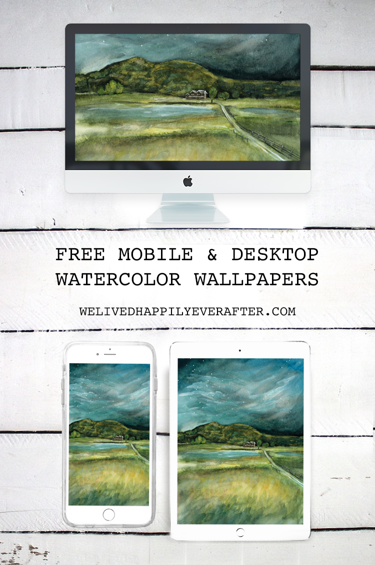 Transition to Fall In The Mountains Watercolor Painting - iPhone, iPad, iMac, Desktop & Laptop Background Screensavers