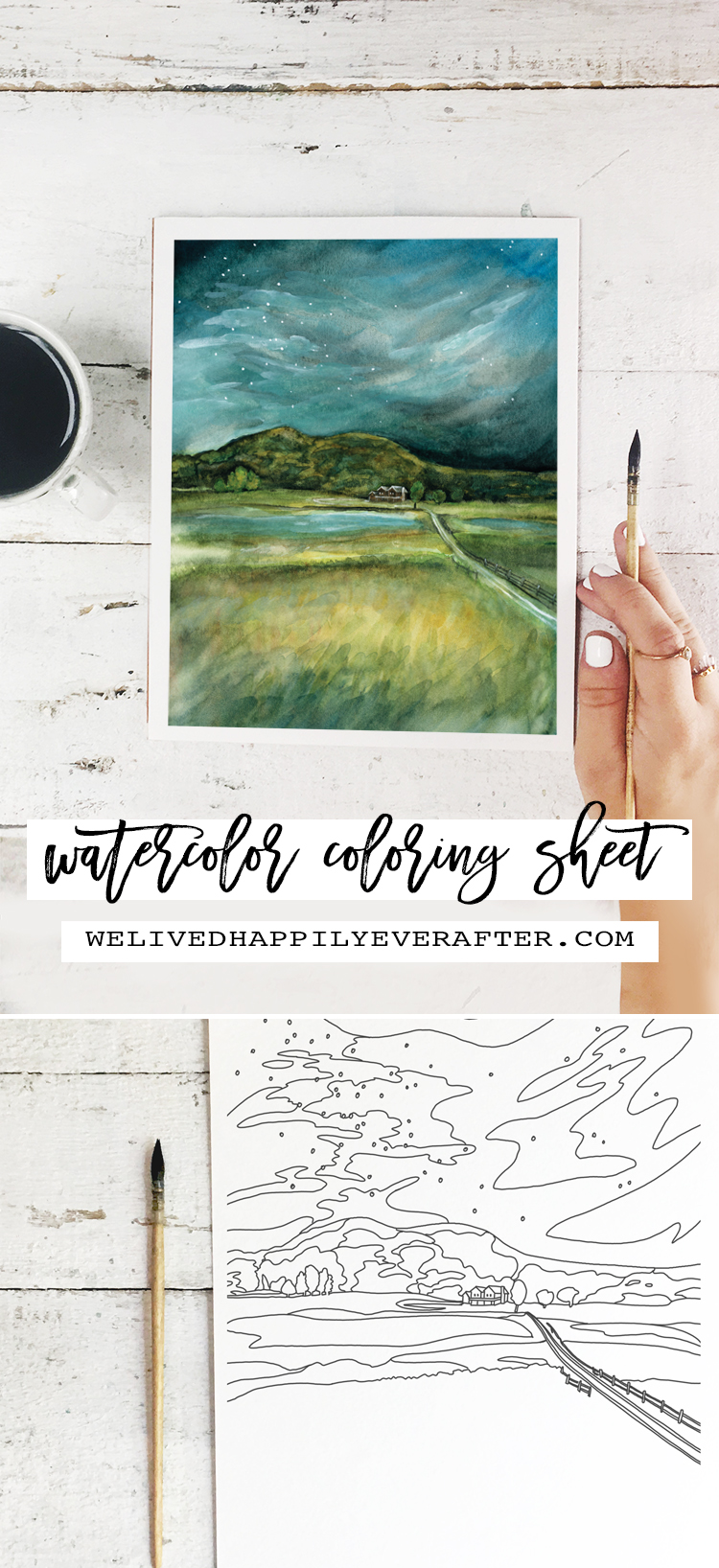Transition to Fall In The Mountains Watercolor Painting - Perfect For A DIY Girls Painting Party Night!