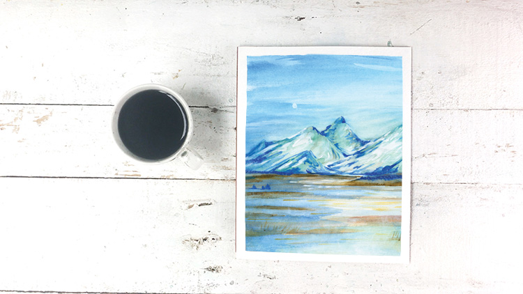 Blue Winter Watercolor Painting - Free Printable Art Print