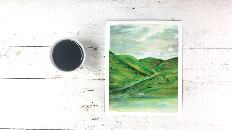 Dreaming Of Spring And Rolling Hills Watercolor Painting - Free Printable Art Print