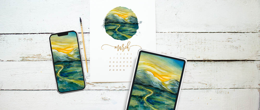 Valley Of Hope Watercolor Painting - Free Printable Calendar