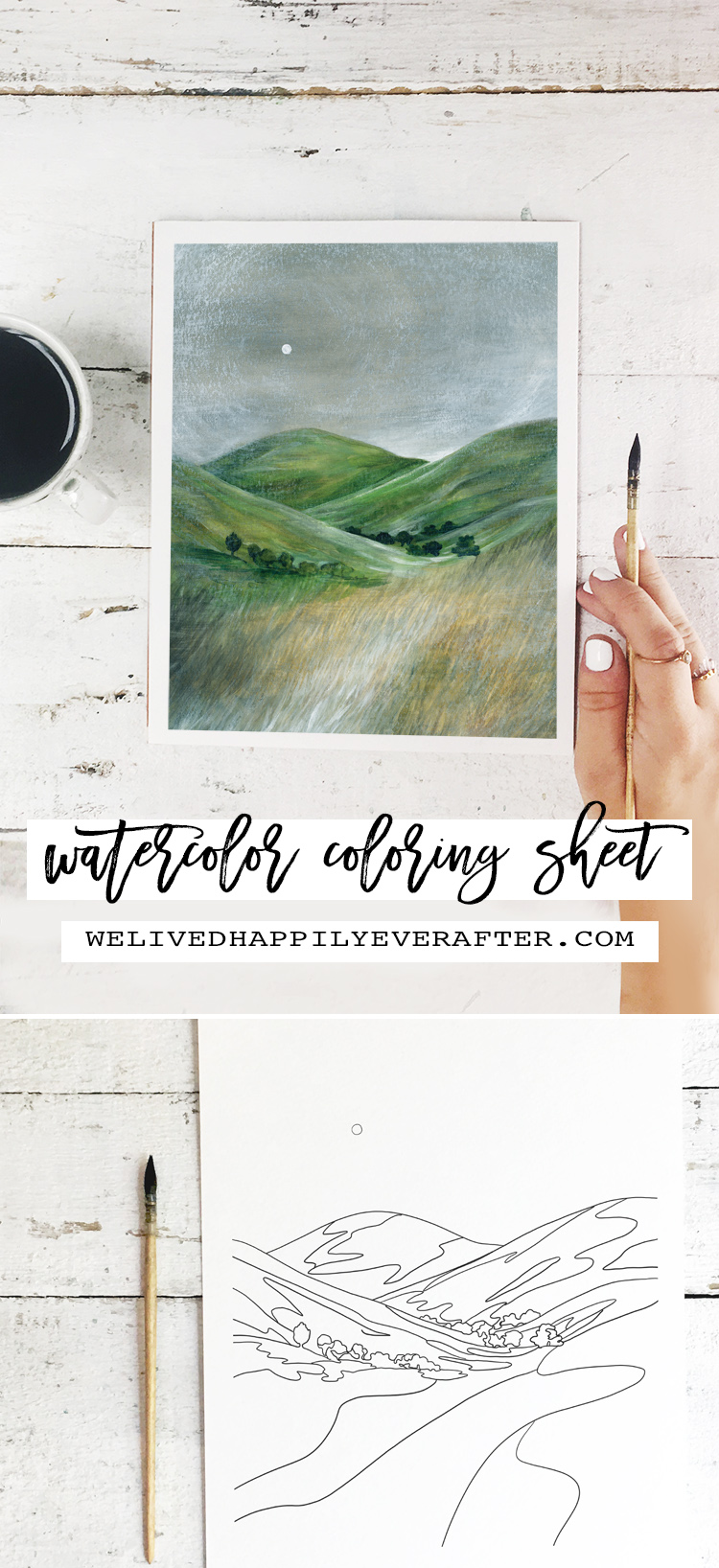Green Pastures Watercolor Painting - Perfect For A DIY Girls Painting Party Night!