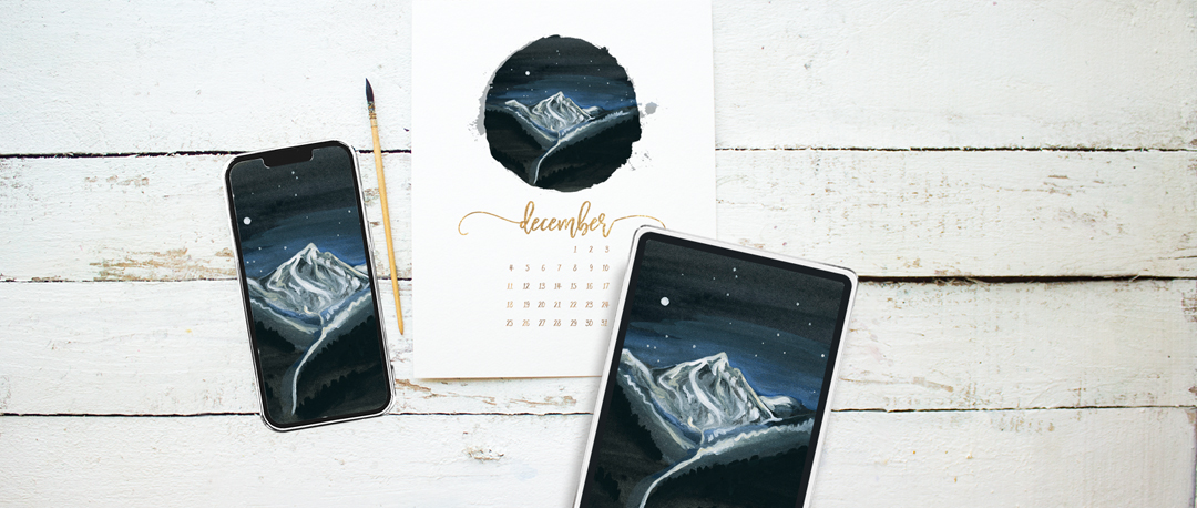 The Stars Are Brightly Shining Watercolor Painting - Free Printable Calendar