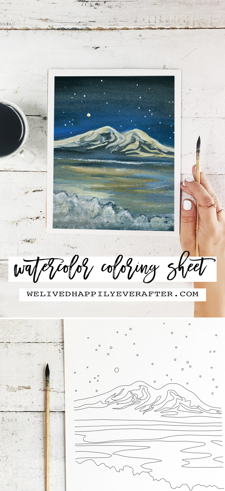 Frozen Mountain Views Watercolor Painting - Perfect For A DIY Girls Painting Party Night!