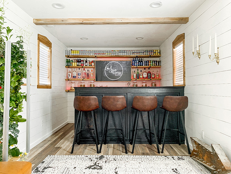 Come Tour Our DIY 10x20 Shed Sports Bar Space
